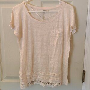 LC Lauren Conrad Medium Light Pink Lacey T-shirt